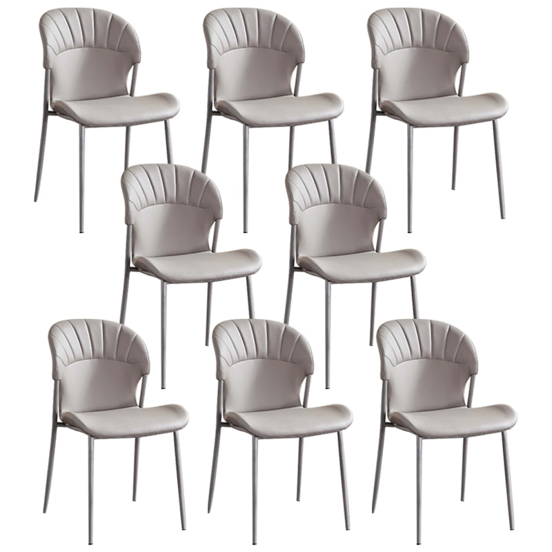 Contemporary Faux Leather Dining Chairs Metal Dining Chair for Restaurant Use