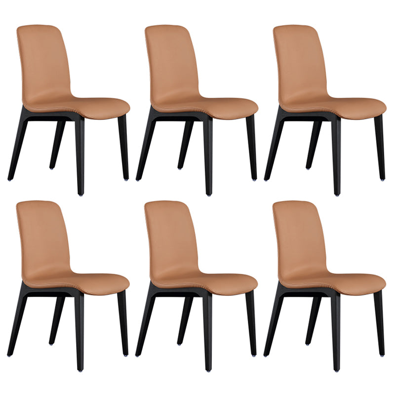 Contemporary Leather Dining Chair Wood Dining Room Chair for Home Use