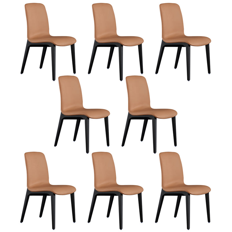 Contemporary Leather Dining Chair Wood Dining Room Chair for Home Use