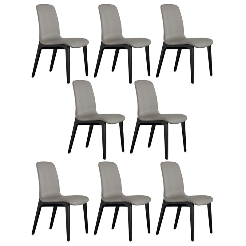 Contemporary Leather Dining Chair Wood Dining Room Chair for Home Use