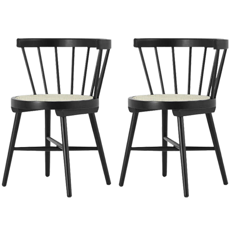 Traditional Wood Dining Armless Chairs Windsor Back Side Chair for Restaurant Use