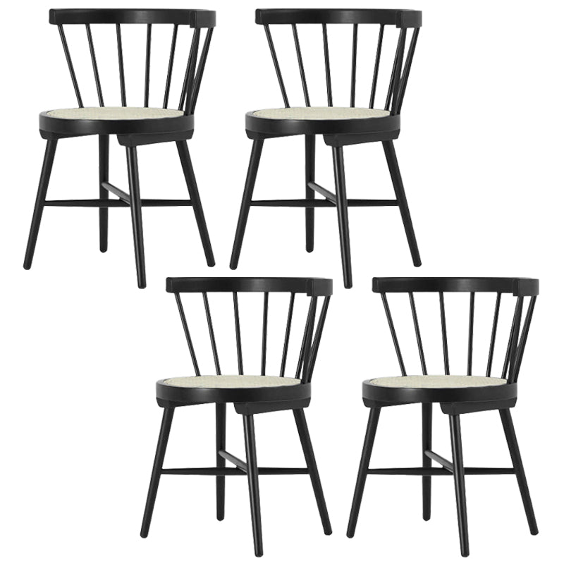 Traditional Wood Dining Armless Chairs Windsor Back Side Chair for Restaurant Use