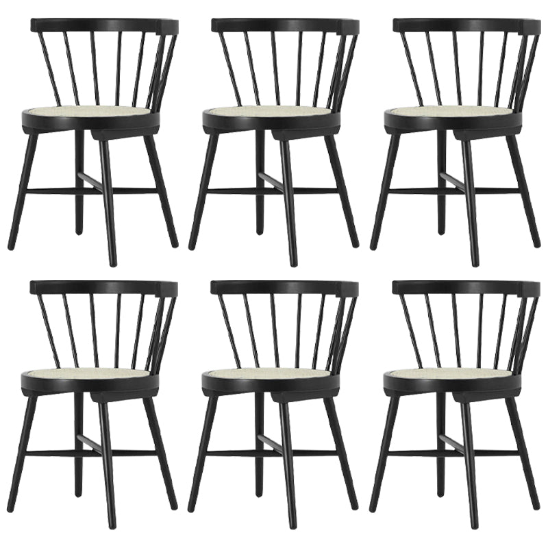 Traditional Wood Dining Armless Chairs Windsor Back Side Chair for Restaurant Use