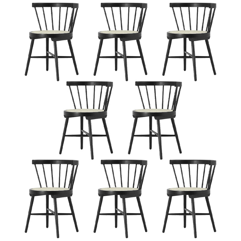 Traditional Wood Dining Armless Chairs Windsor Back Side Chair for Restaurant Use