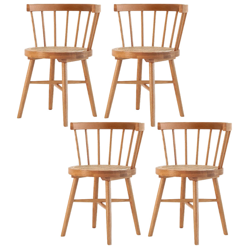 Traditional Wood Dining Armless Chairs Windsor Back Side Chair for Restaurant Use