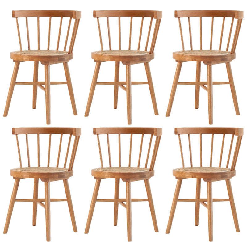 Traditional Wood Dining Armless Chairs Windsor Back Side Chair for Restaurant Use