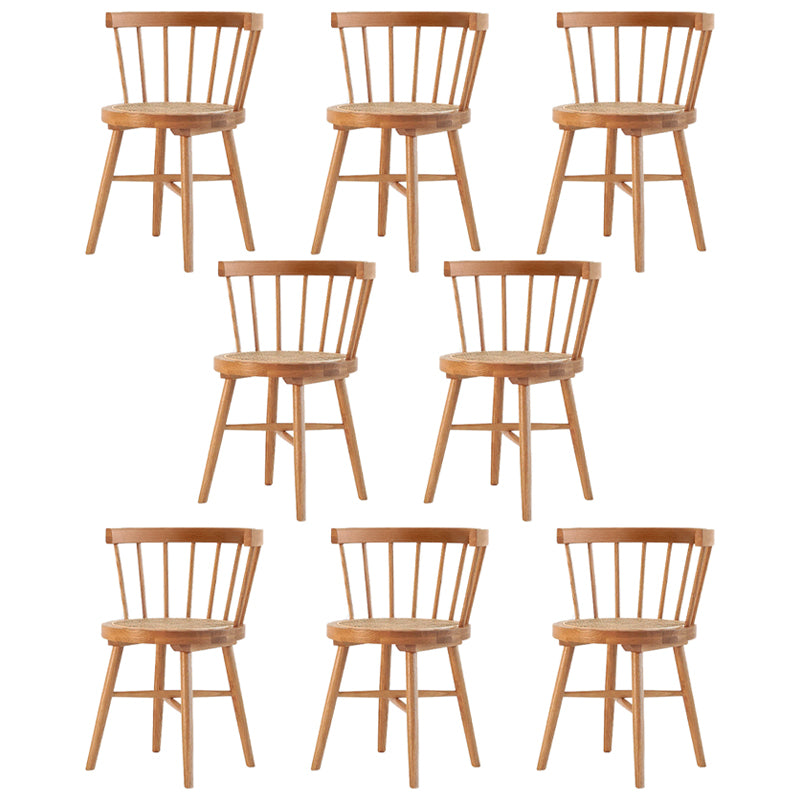 Traditional Wood Dining Armless Chairs Windsor Back Side Chair for Restaurant Use