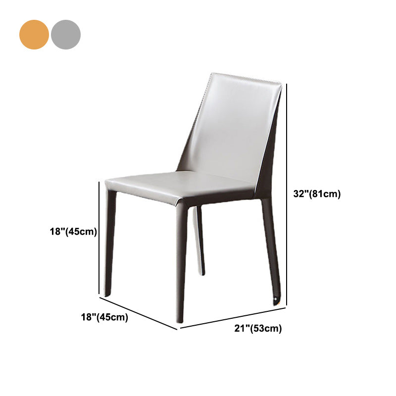 Contemporary Faux Leather Dining Chair Metal Dining Chair for Restaurant Use