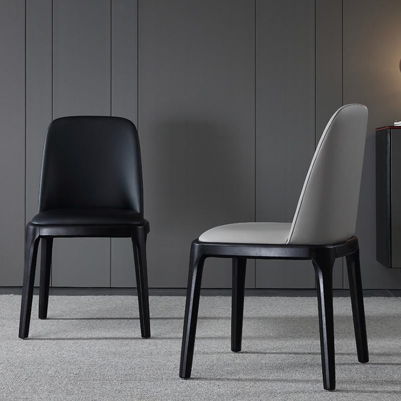 Contemporary Armless Dining Chairs Wood Parsons Furniture in Matte Finish