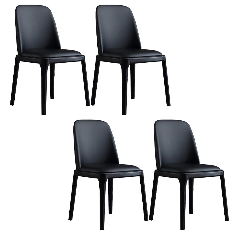 Contemporary Armless Dining Chairs Wood Parsons Furniture in Matte Finish