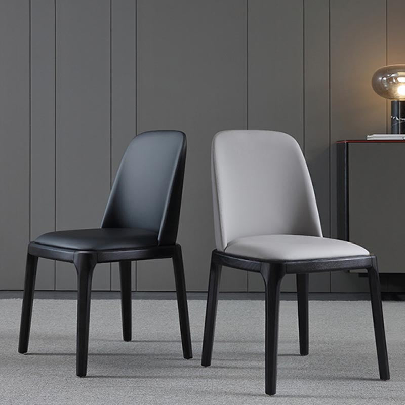 Contemporary Armless Dining Chairs Wood Parsons Furniture in Matte Finish