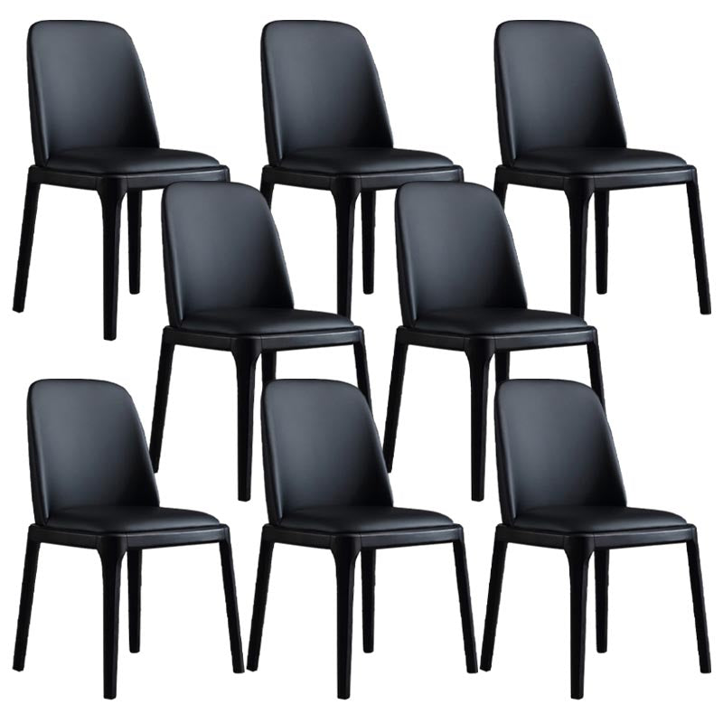 Contemporary Armless Dining Chairs Wood Parsons Furniture in Matte Finish