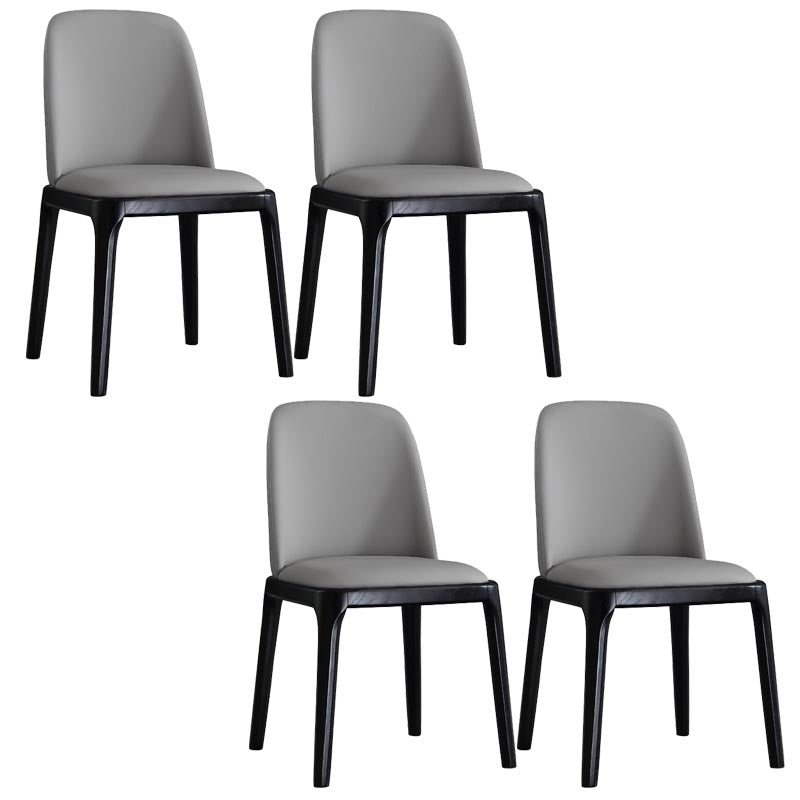 Contemporary Armless Dining Chairs Wood Parsons Furniture in Matte Finish