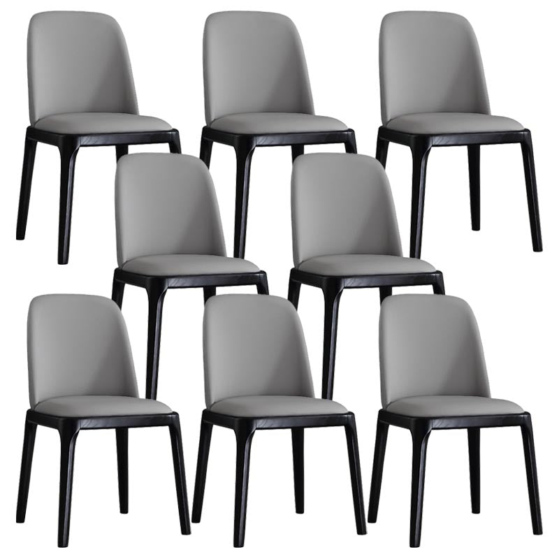 Contemporary Armless Dining Chairs Wood Parsons Furniture in Matte Finish