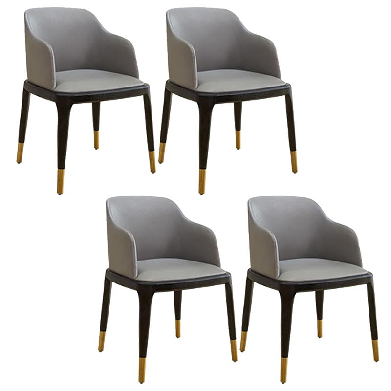 Contemporary Armless Dining Chairs Wood Parsons Furniture in Matte Finish