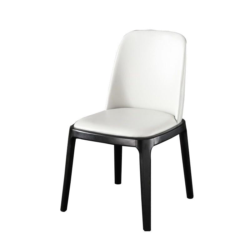 Contemporary Armless Dining Chairs Wood Parsons Furniture in Matte Finish