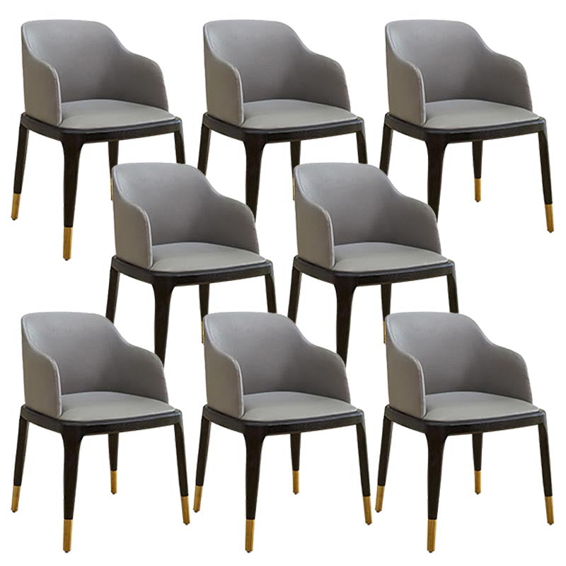 Contemporary Armless Dining Chairs Wood Parsons Furniture in Matte Finish