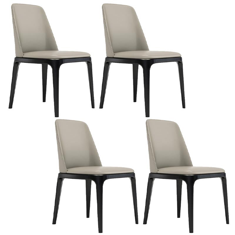 Contemporary Armless Dining Chairs Wood Parsons Furniture in Matte Finish