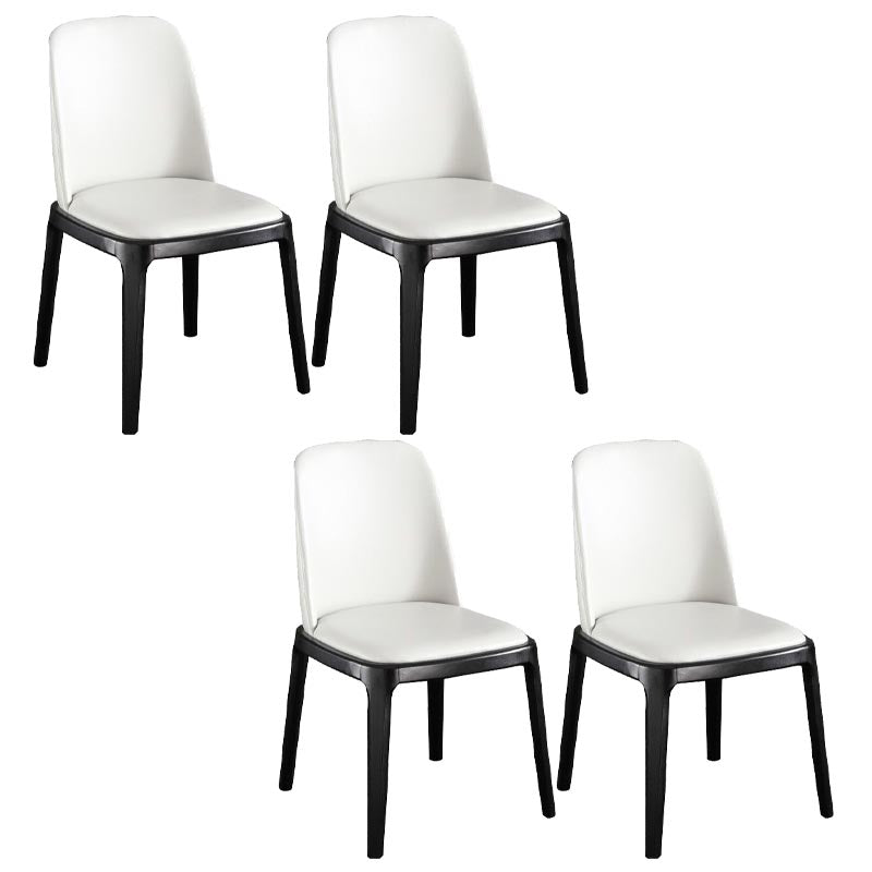 Contemporary Armless Dining Chairs Wood Parsons Furniture in Matte Finish