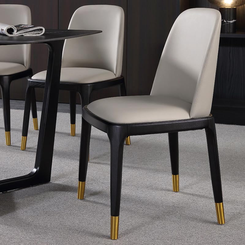 Contemporary Armless Dining Chairs Wood Parsons Furniture in Matte Finish