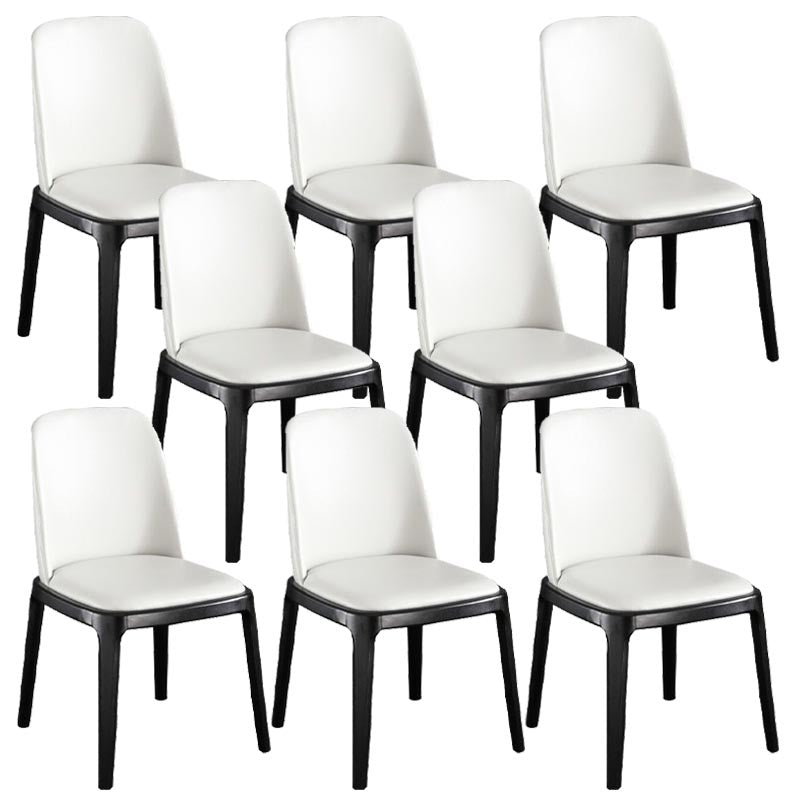 Contemporary Armless Dining Chairs Wood Parsons Furniture in Matte Finish