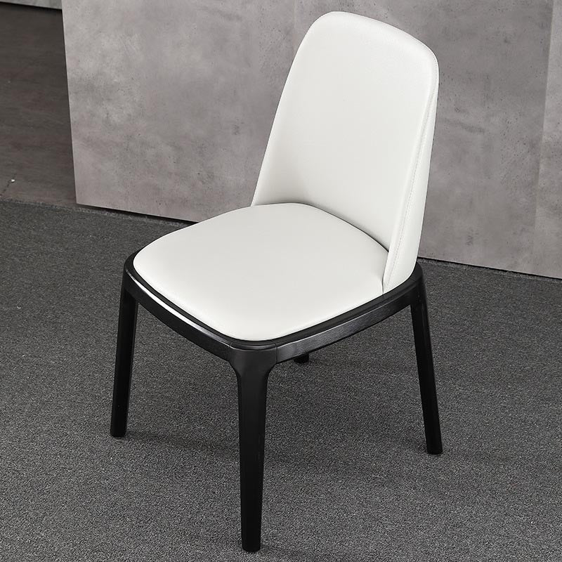 Contemporary Armless Dining Chairs Wood Parsons Furniture in Matte Finish