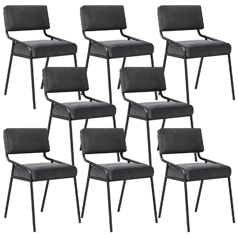 Contemporary Dining Chair Open Back Upholstered Chair in Matte Finish