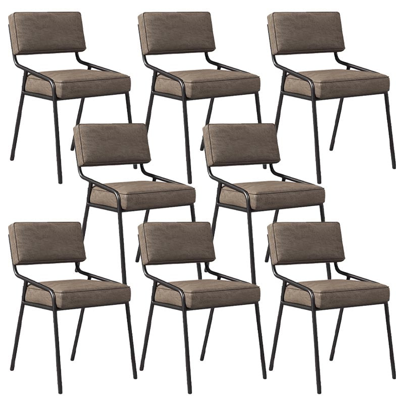 Contemporary Dining Chair Open Back Upholstered Chair in Matte Finish