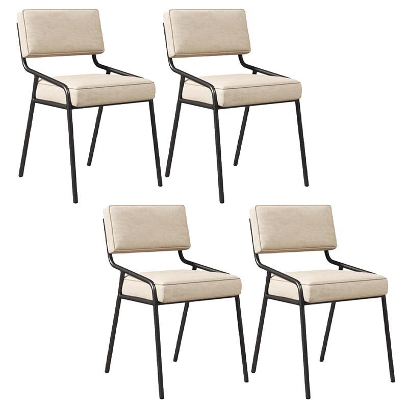 Contemporary Dining Chair Open Back Upholstered Chair in Matte Finish