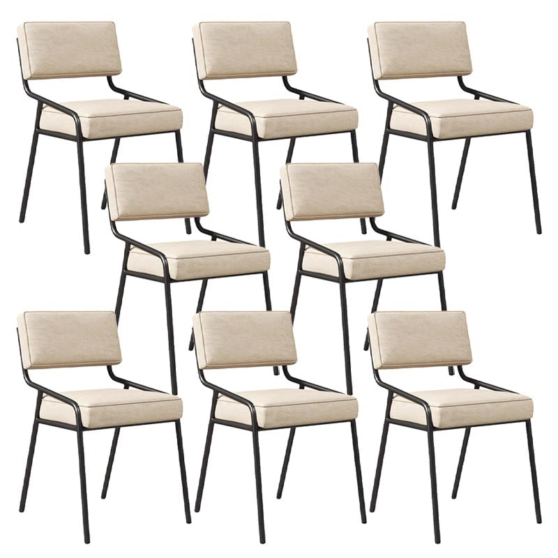 Contemporary Dining Chair Open Back Upholstered Chair in Matte Finish