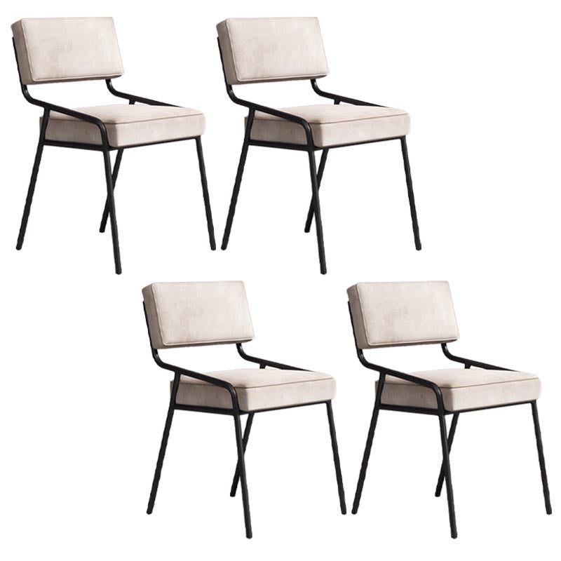 Contemporary Dining Chair Open Back Upholstered Chair in Matte Finish