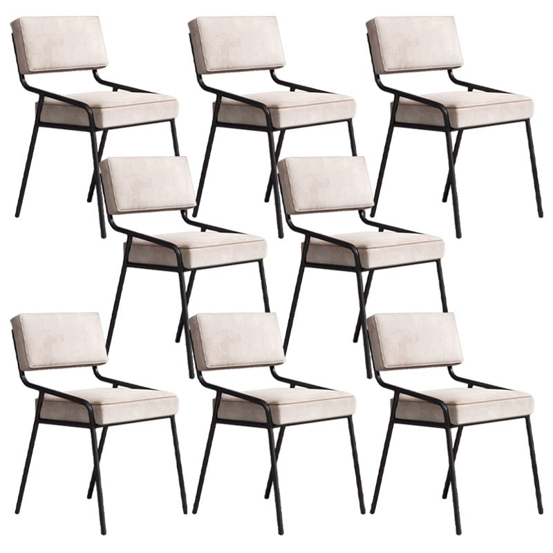 Contemporary Dining Chair Open Back Upholstered Chair in Matte Finish