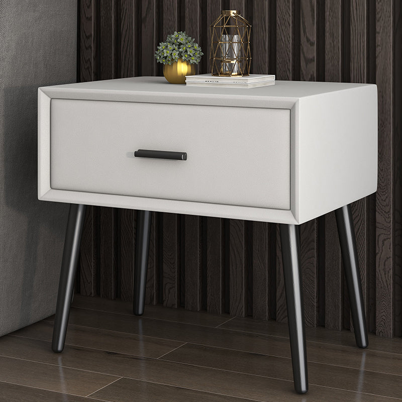 Modern Wood Nightstand 18.5" Tall Rectangle Nightstand with Drawer