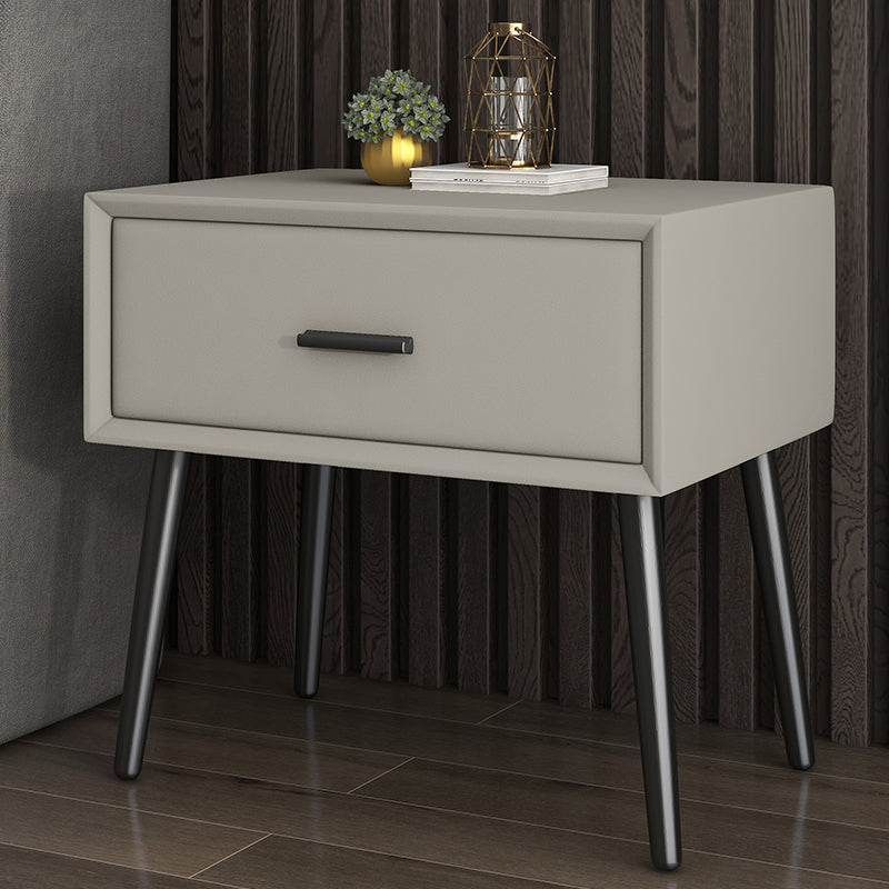 Modern Wood Nightstand 18.5" Tall Rectangle Nightstand with Drawer
