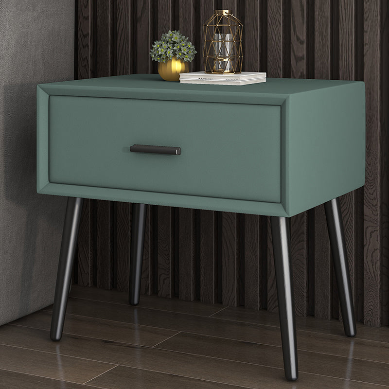 Modern Wood Nightstand 18.5" Tall Rectangle Nightstand with Drawer