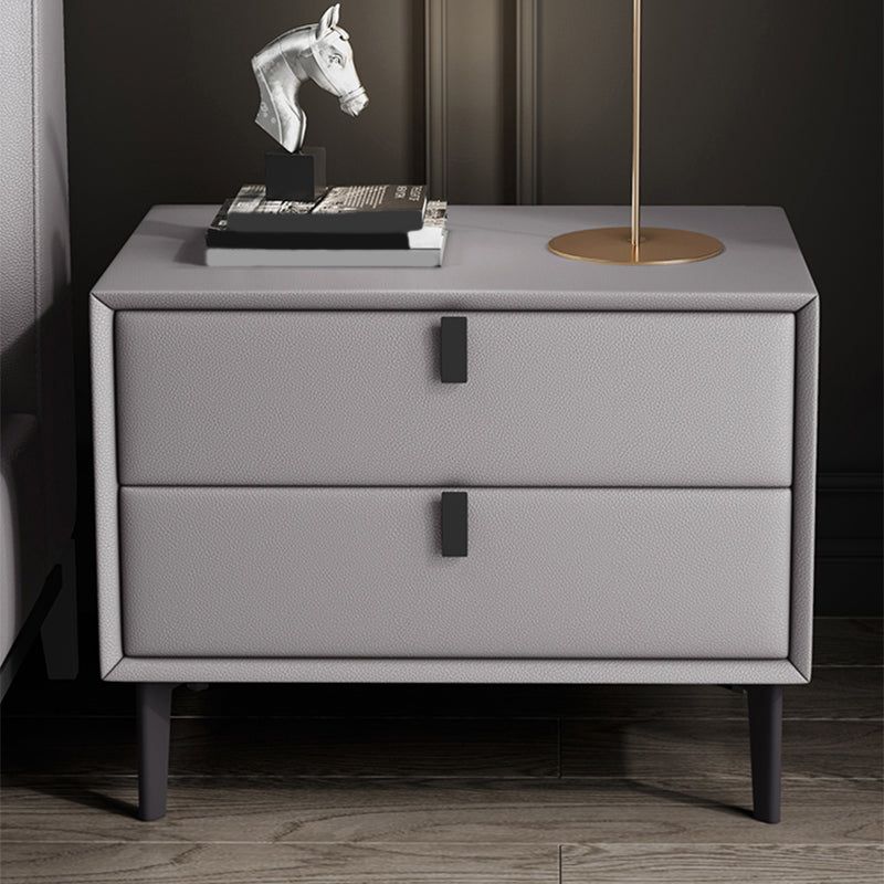 18.5" Tall 2 - Drawer Nightstand Modern Solid Wood Nightstand