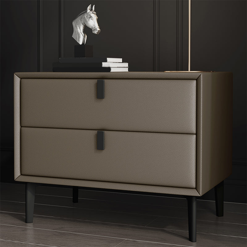 18.5" Tall 2 - Drawer Nightstand Modern Solid Wood Nightstand