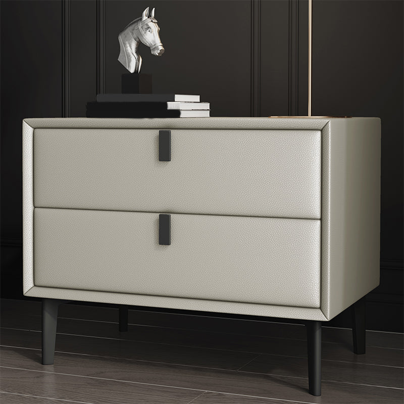 18.5" Tall 2 - Drawer Nightstand Modern Solid Wood Nightstand