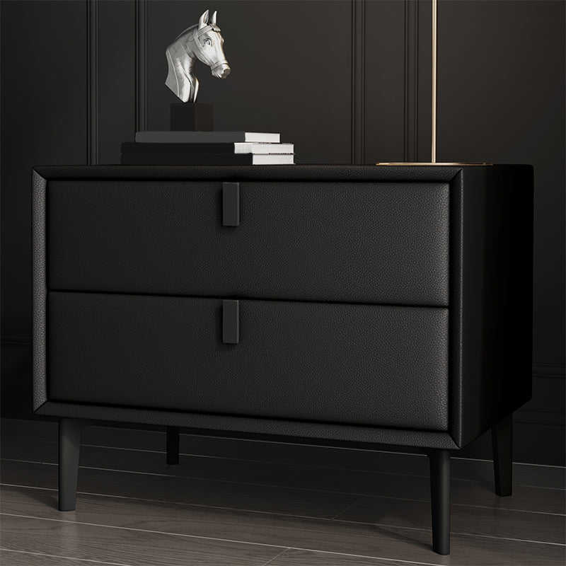 18.5" Tall 2 - Drawer Nightstand Modern Solid Wood Nightstand