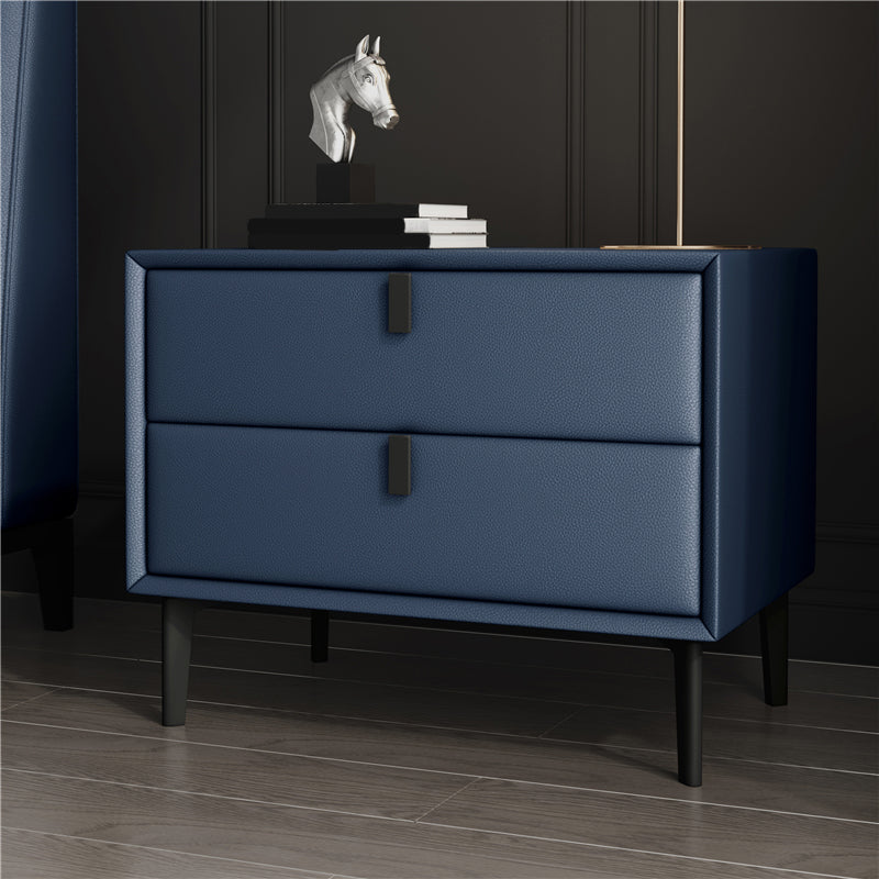 18.5" Tall 2 - Drawer Nightstand Modern Solid Wood Nightstand