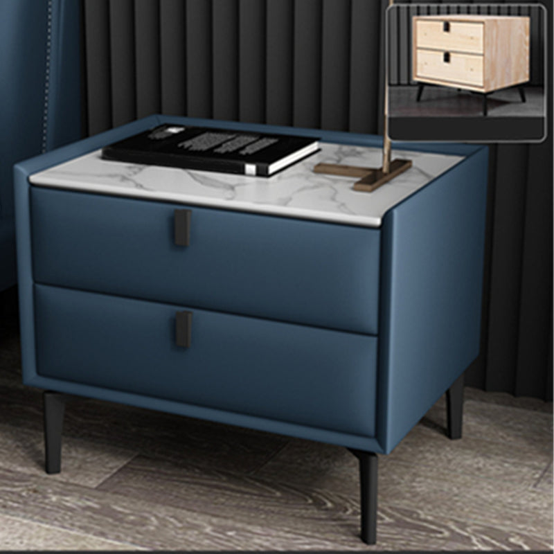 18.5" Tall 2 - Drawer Nightstand Modern Solid Wood Nightstand