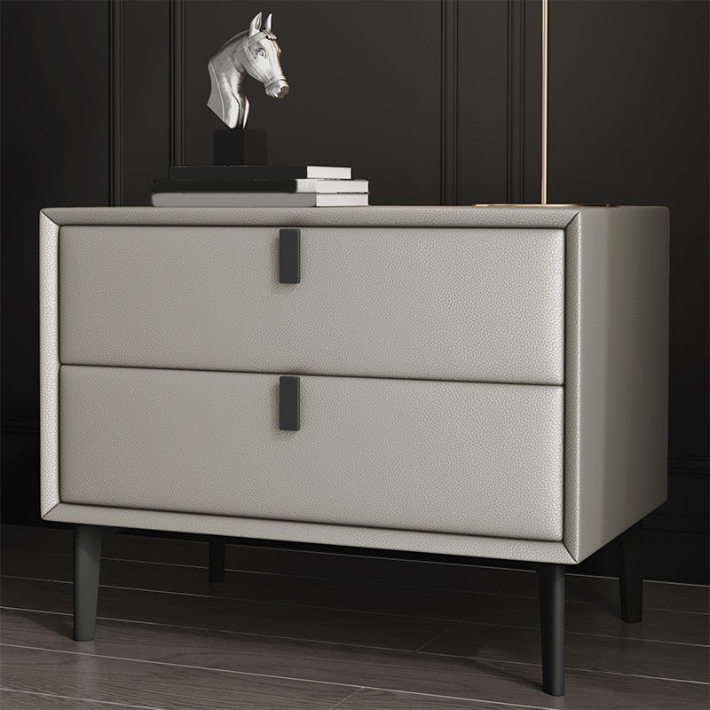 18.5" Tall 2 - Drawer Nightstand Modern Solid Wood Nightstand