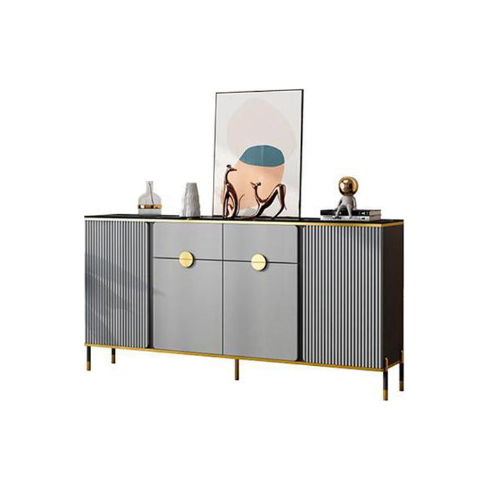 Glam Sideboard Wood Sideboard with Door and Drawer for Living Room