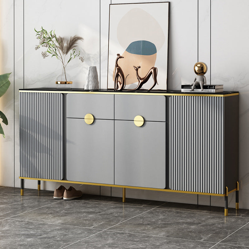 Glam Sideboard Wood Sideboard with Door and Drawer for Living Room