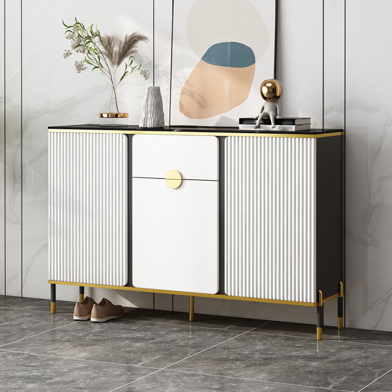 Glam Sideboard Wood Sideboard with Door and Drawer for Living Room