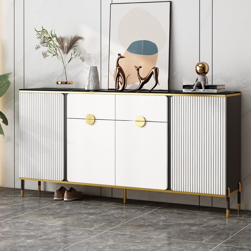 Glam Sideboard Wood Sideboard with Door and Drawer for Living Room