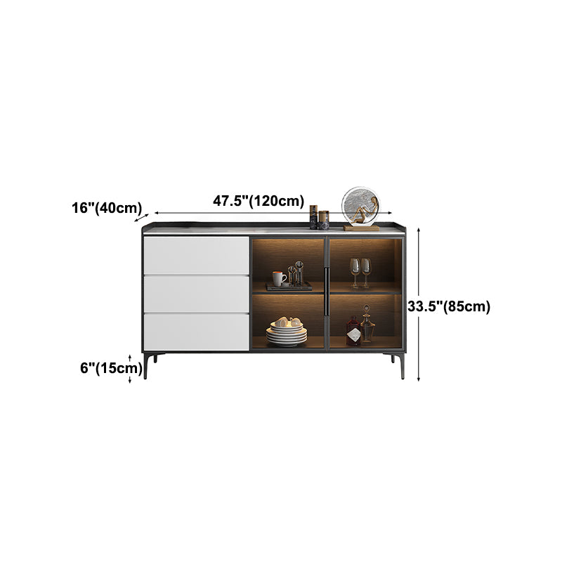 Manufactured Wood Living Room Server Sintered Stone Countertop Cabinet