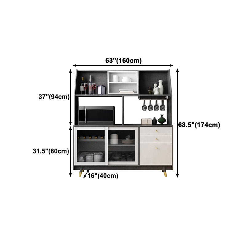 Manufactured Wood Dining Server Living Room Cabinet with Sliding Door