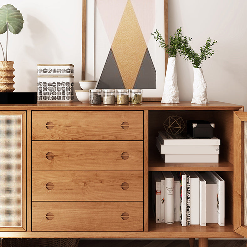 Modern Style Wood Kitchen Cupboard 4 Drawer and 2 Doors Sideboard