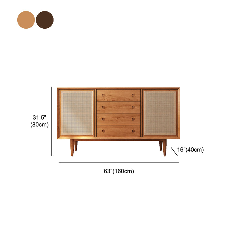 Modern Style Wood Kitchen Cupboard 4 Drawer and 2 Doors Sideboard